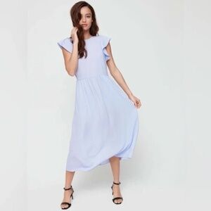 Wilfred Fleurette Midi Ruffle Dress - Soft Lilac - Size 10